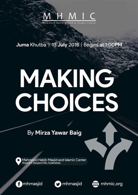 Juma Khutba Making Choices By Mirza Yawar Baig At Mahmood Habib Masjid