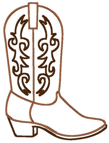 Cowboy Boot Outline Embroidery Design | Cowboy design, Cowboy ...