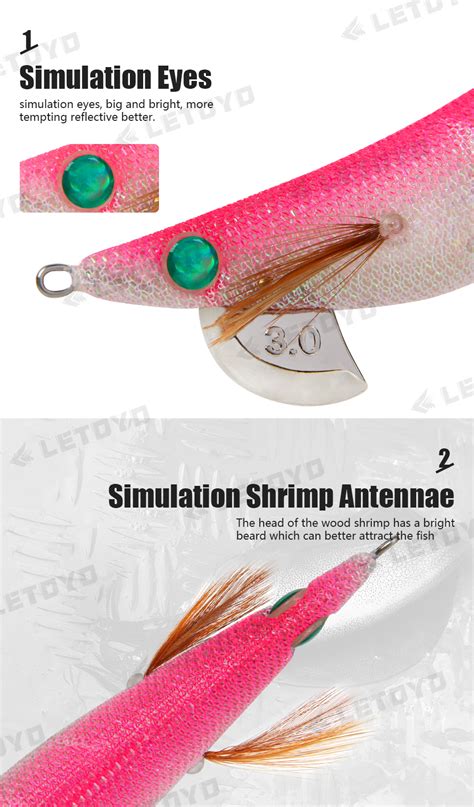 Letoyo Squid Jigs 2 5 3 0 3 5 Squid Lure Artificial Shrimps With