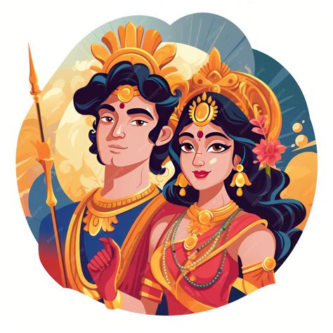 Premium AI Image | Rama and Sita icon for the Diwali