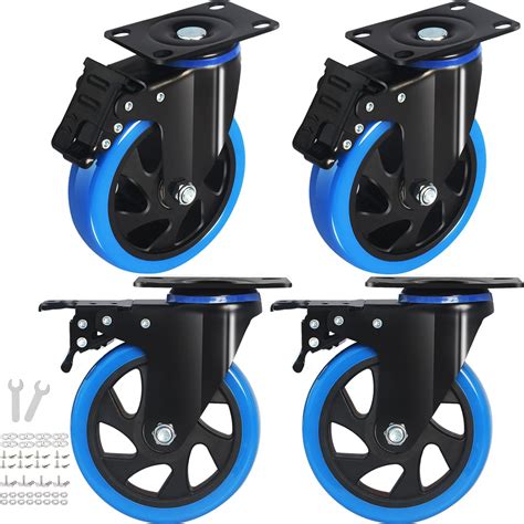 Inch Caster Wheels Lbs Heavy Duty Casters Set Of Hands Free