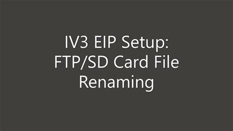 Iv3 Vision Sensor Support Ethernet Ip Setup Ftpsd Card File