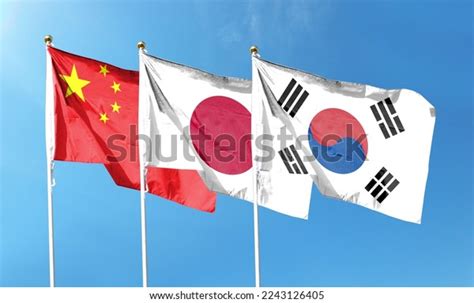 Flag China Flag Japan South Korea Stock Photo 2243126405 | Shutterstock