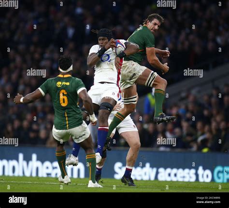 L R Maro Itoje Of England And Eben Etzebeth Of South Africa During