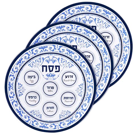 Snapklik Passover Seder Plates Melamine Section Plate Marked