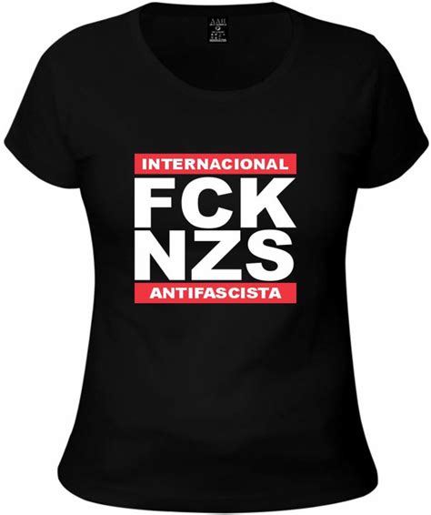 Camiseta Preta Fck Nzs Internacional Antifascismo Elo