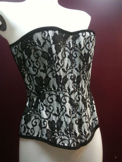 Vespidame Black Lace Overlay Over Bust Corset