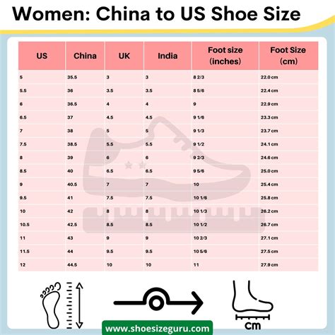 Chinese Shoe Size To Us Conversion Chart Guide