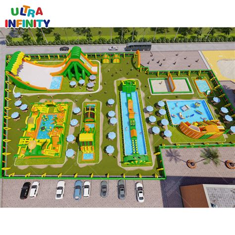 inflatable land water park  pool water amusement park design