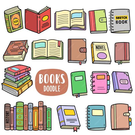 Книги красочные элементы векторной графики и каракули иллюстрации ...