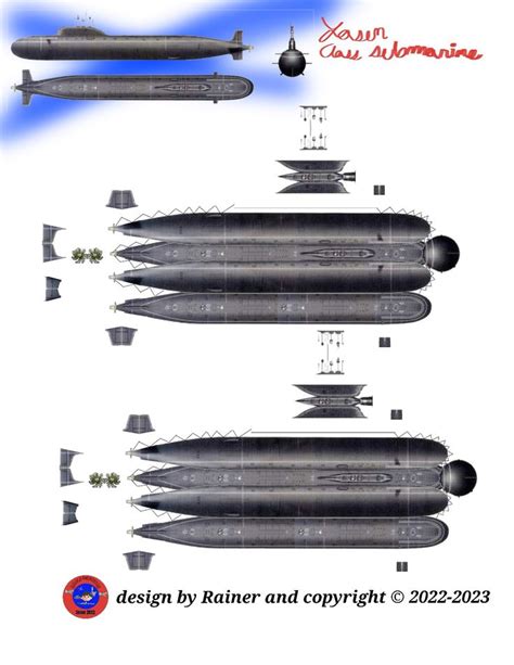 Yasen Class Submarine Paper Model