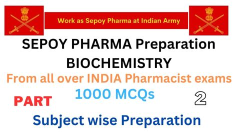 Sepoy Pharma Exam Preparation II Biochemistry II Pharmacist Previous