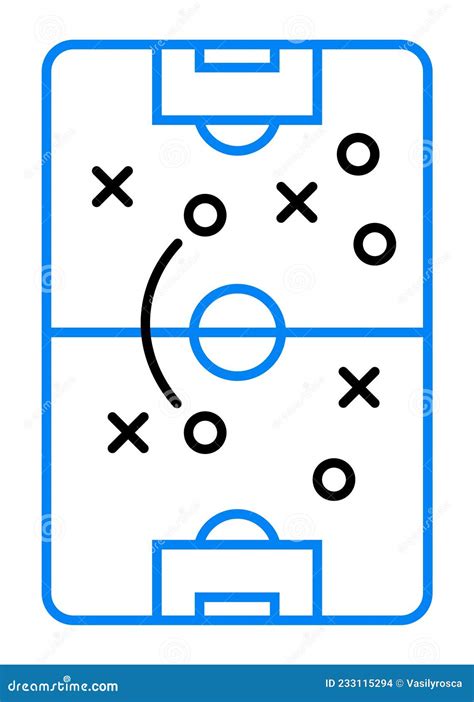 Soccer Field Strategy Game Tactic Football Vector Board Game Plan. Soccer Team Strategy Stock ...