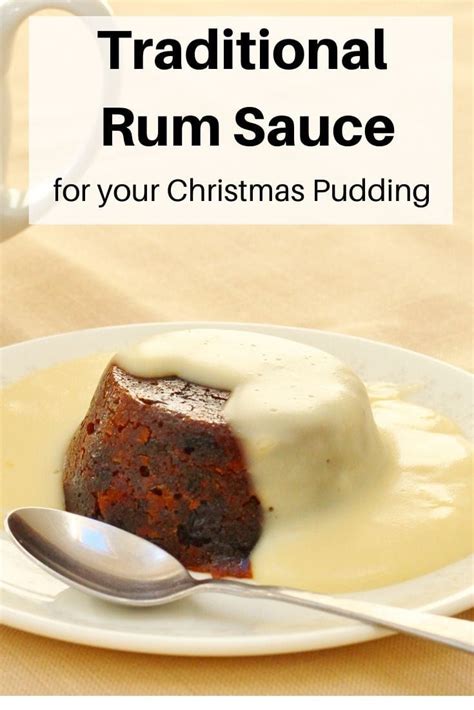 Traditional Rum Sauce For Christmas Pudding On A White Plate With A