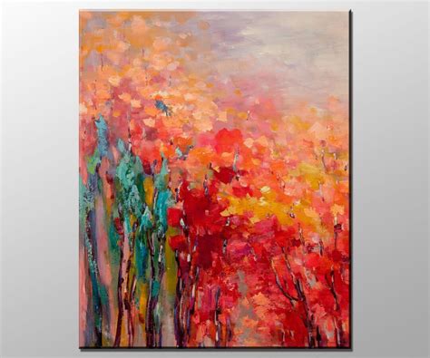 Original Landscape Oil Painting Autumn Forest Abstract Fine Etsy