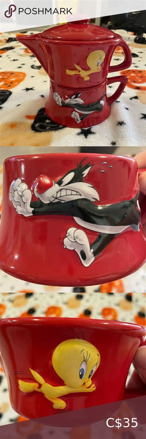 Looney Tunes Ceramic Tea Pot Cup Tea Cocoa For One Tweety