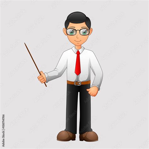 Cartoon Male Teacher Vector Illustration Stock Vector Adobe Stock