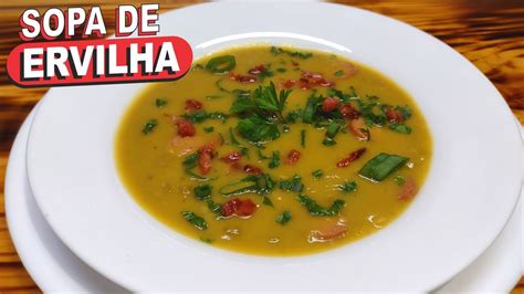 SOPA DE ERVILHA CREMOSA NA PANELA DE PRESSÃO RECEITA FÁCIL E