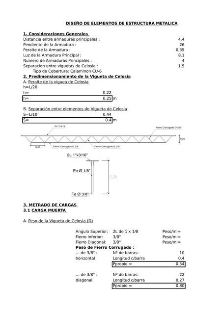 Memoria De Cálculo Cobertura Metálica Carlos Fredy Echeverría Udocz