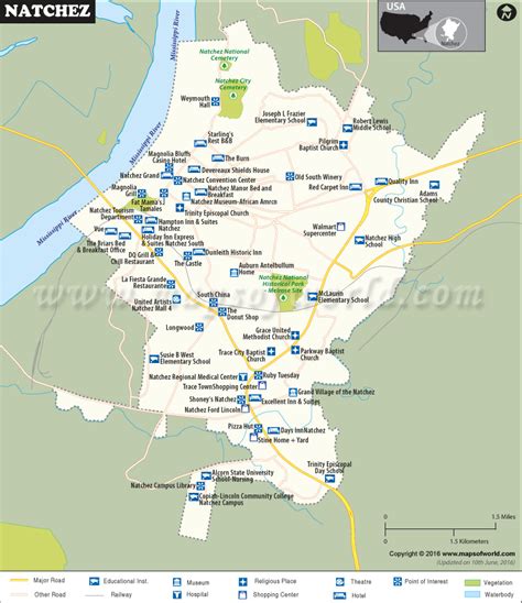 City Map Of Natchez Mississippi