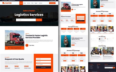 Logistics Website Template Free Printable Templates