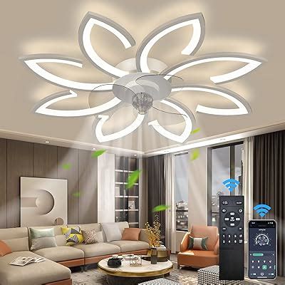 Feqwgny Low Profile Ceiling Fan With Light Flush Mount Ceiling