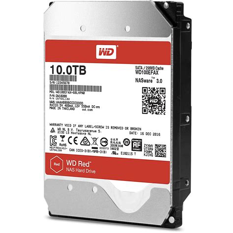 WD 10TB Red 5400 Rpm SATA III 3 5 Internal NAS HDD WD100EFAX