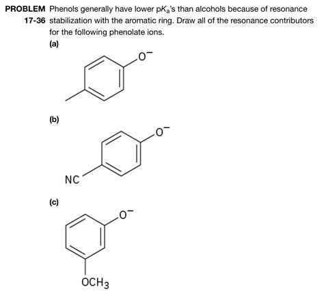 Solved PROBLEM Phenols Generally Have Lower PKa S Than Chegg