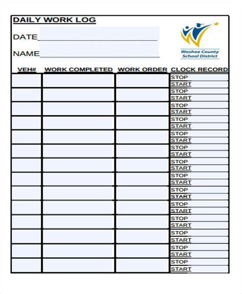 Free 27 Daily Log Samples And Templates In Pdf Ms Word