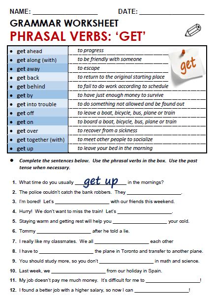 Phrasal Verbs With Get All Things Grammar