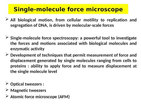 Ppt Single Molecule Force Microscope Dokumen Tips