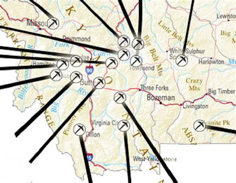 16 Of The Richest Mining Towns And Gold Camps In Montana Map