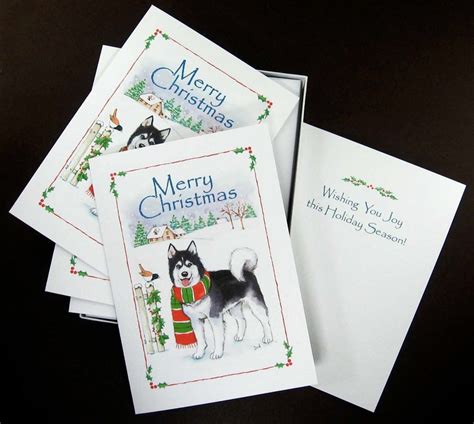 Siberian Husky Christmas Cards - Etsy