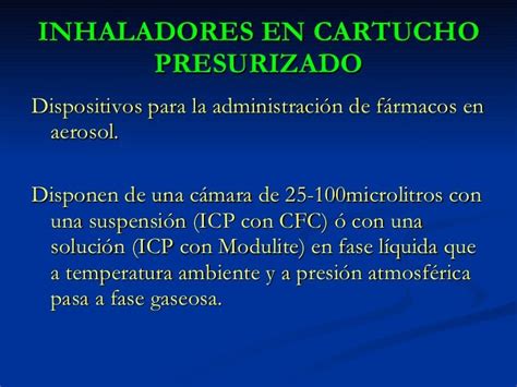 Inhaladores En Cartucho Presurizado Dispositivos Para La Administración