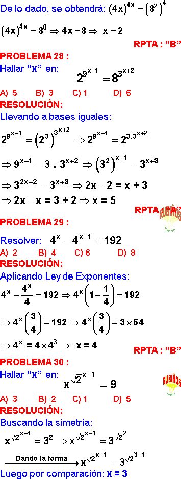 Ecuaciones Exponenciales Ejercicios Resueltos Paso A Paso Pdf