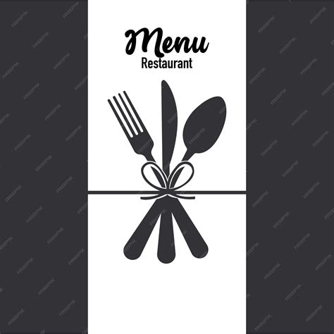 Premium Vector | Restaurant menu with fork knife and spoon