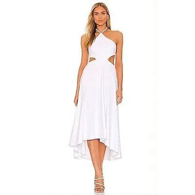 Susana Monaco High Low Cutout Halter Dress White Sugar Size M EBay