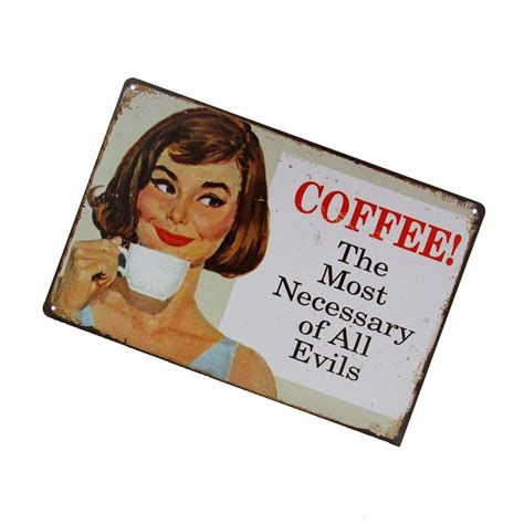 Imported Coffee Vintage Tin Sign Bar Pub Cafe Wall Decor Retro Metal