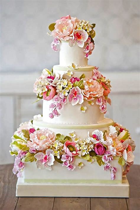 Fondant Flower Wedding Cake Toppers