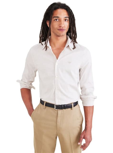 Ripley CAMISA MANGA LARGA HOMBRE DOCKERS CAQUI REFINED POPLIN