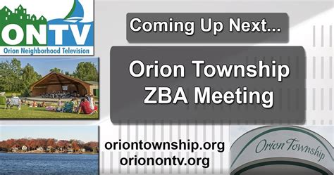 Oct Orion Township Zba Meeting Orionontv