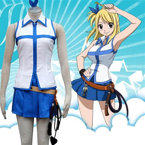 Fairy Tail Lucy 1st Cosplay Costume Contain Galaxia Whip