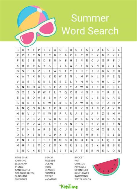 Summer Word Searches Printable