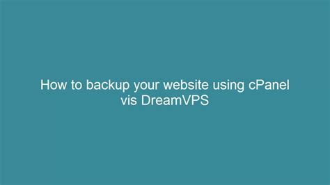 How To Backup Your Website Using Cpanel Youtube