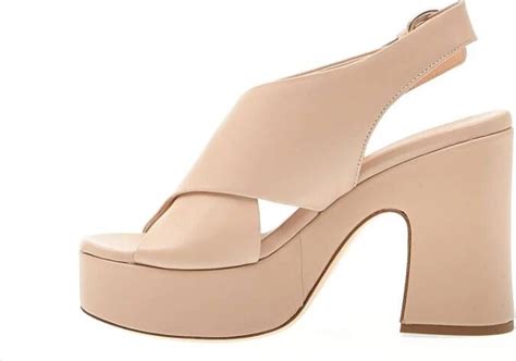 AGL Nude Leren Plateausandaal Pink Dames Schoenen Nl