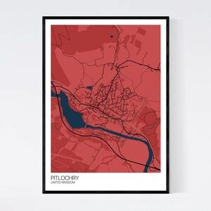 Pitlochry, Scotland Map Art Print Many Styles 350gsm Art Quality Paper ...