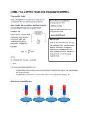 Understanding Time Varying Fields And Maxwell S Equation Course Hero