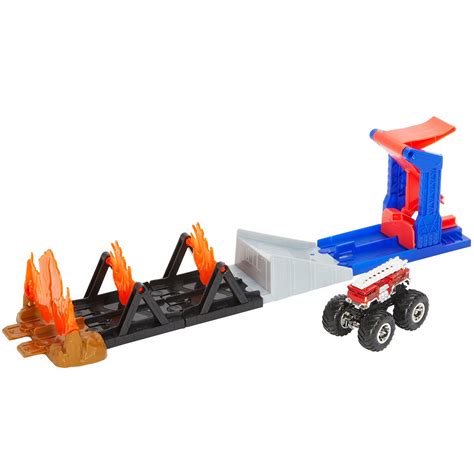 Hot Wheels Monster Trucks Fire Through Playset