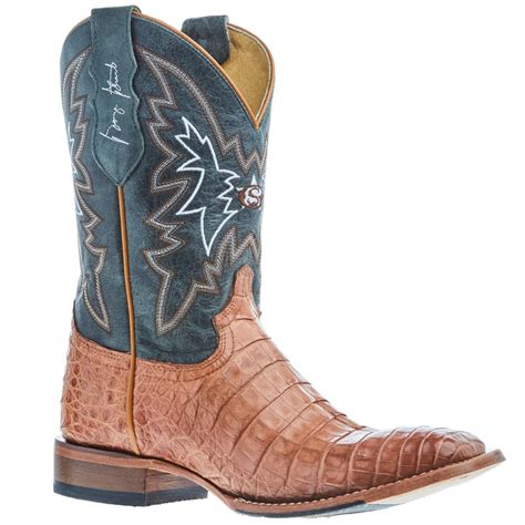 Justin Boot Company Mens George Strait Haggard Vintage caiman 11in Gre