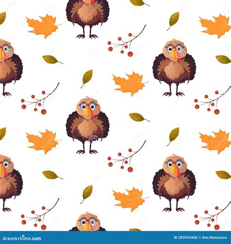 Seamless Thanksgiving Pattern Thanksgiving Turkey Pumpkin And Leaves